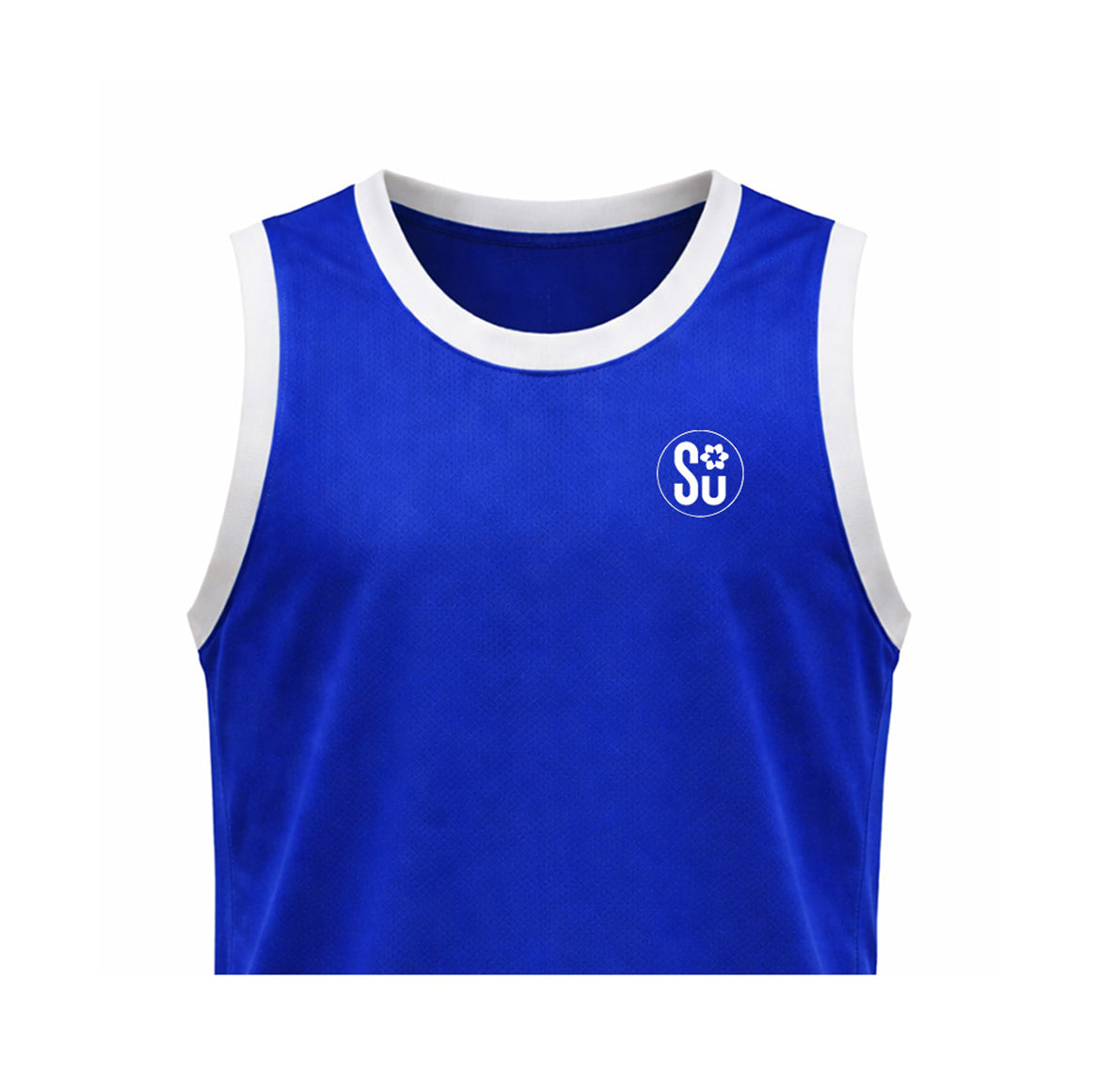 The Southern COMP Jersey by Southern Apparel is a sleeveless blue athletic top with white trim and a small SU paw print logo on the left chest. Coming Soon!.